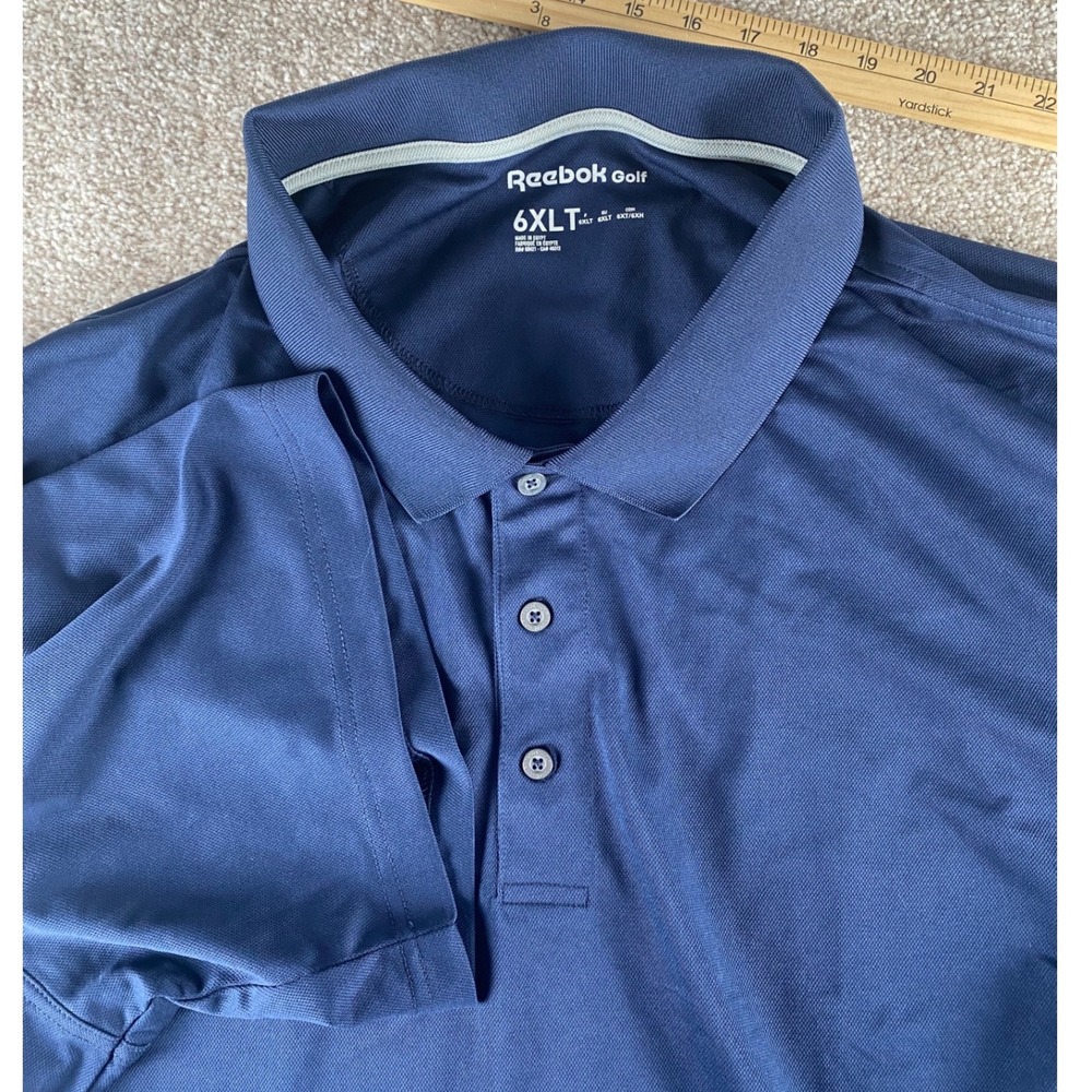 Reebok Golf Mens 6XLT Performance Blue Short Sleeve Performance Polo Shirt